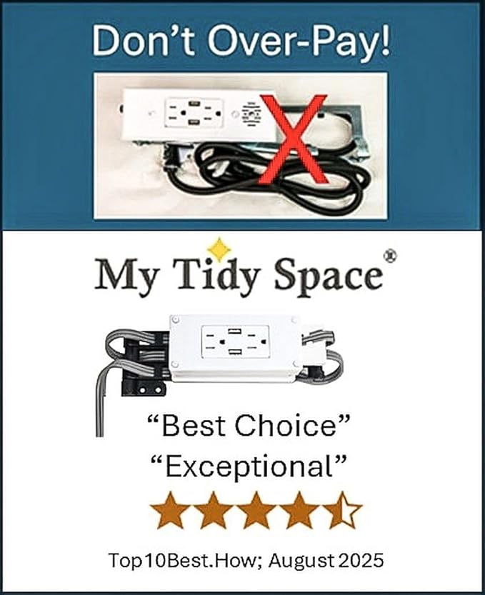 My Tidy Space PD30W USB-C 15 Amp Compact Drawer Docking Station Outlet Plugs - Image 2