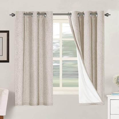 H.VERSAILTEX Primitive Linen Curtains 100% Blackout Curtain Drapes Burlap by HVERSAILTEX