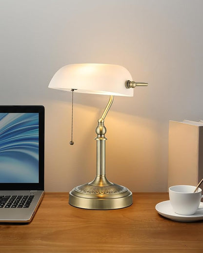 Newrays Traditional Glass Bankers Desk Lamp - Image 2