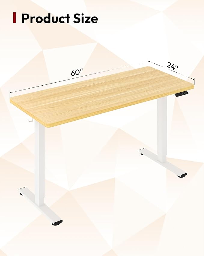 SANODESK Electric Standing Desk 60 x 24 Inches Whole-Piece Desktop Height - Image 2