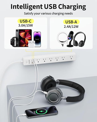 10 Ft Power Strip Surge Protector - Image 4