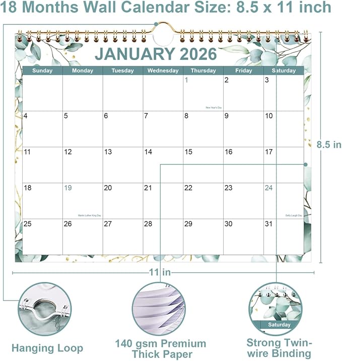 2026 Calendar, Wall Calendar 2026 from January 2026 - Image 3