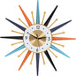 Large Wall Clock 22 Inch, Mid Century Wall Clock Starburst Clock Modern Decor Silent Non-Ticking, Home Décor Big Wall Clocks for Living Room, Kitchen, Dining Room, Bedroom
