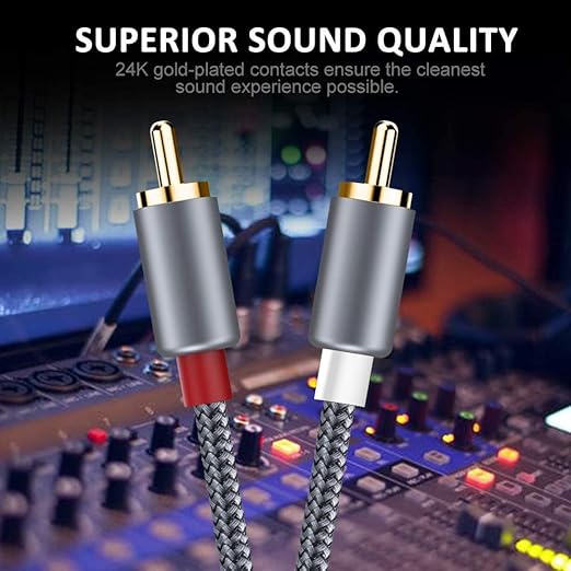 Goalfish RCA Cable, 6FT RCA Audio Cable Stereo 2RCA to 2RCA Male to Male Cord - Image 2