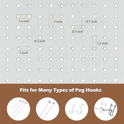 ECOMEX 4 Panel Room Divider, 5.6Ft Pegboard Display Wooden Room Divider Folding - Image 4