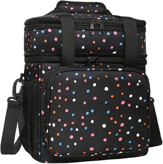 Expandable Insulated Lunch Box, Double Deck Lightweight Large Lunch Bag Tote by GLENKEY