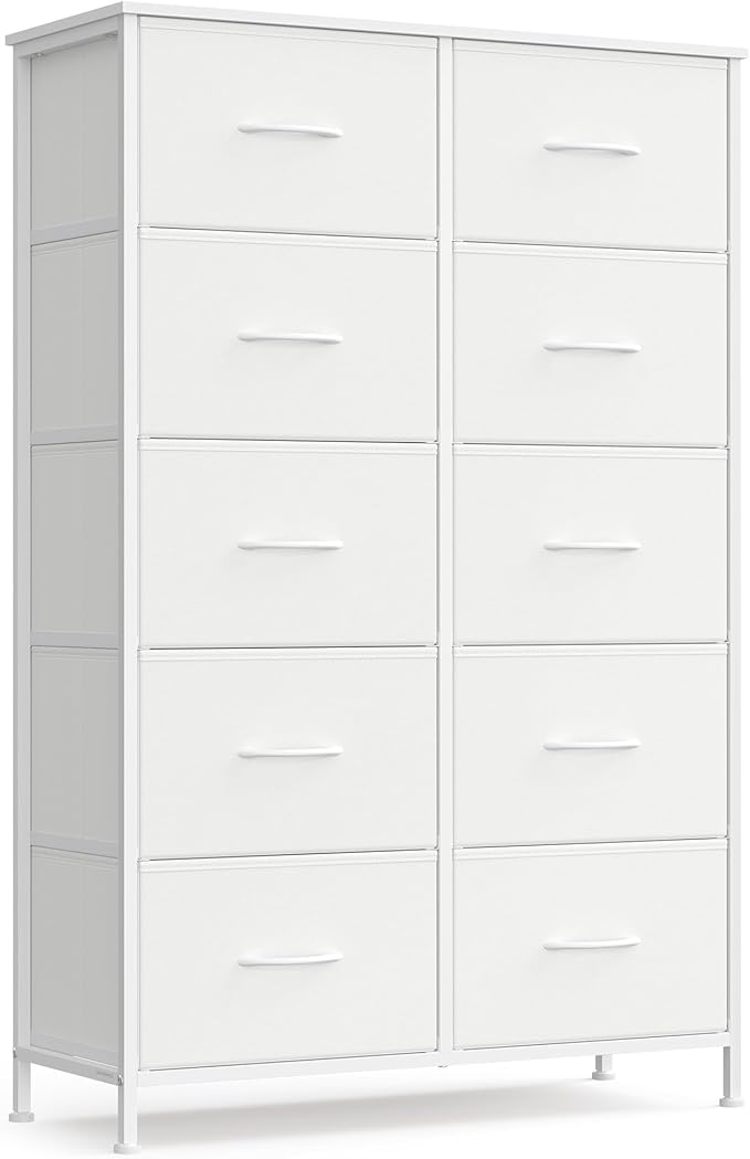 SONGMICS Dresser for Bedroom, Chest of Drawers, 10 Non-Woven Fabric Drawers by SONGMICSbySONGMICSHOME