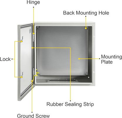 VEVOR NEMA Steel Enclosure, IP66 Waterproof & Dustproof, Outdoor/Indoor - Image 9