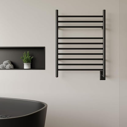 HEATGENE Towel Warmer Wall-Mounted Hardwired Heated Towel Rack Matte Black - Image 7
