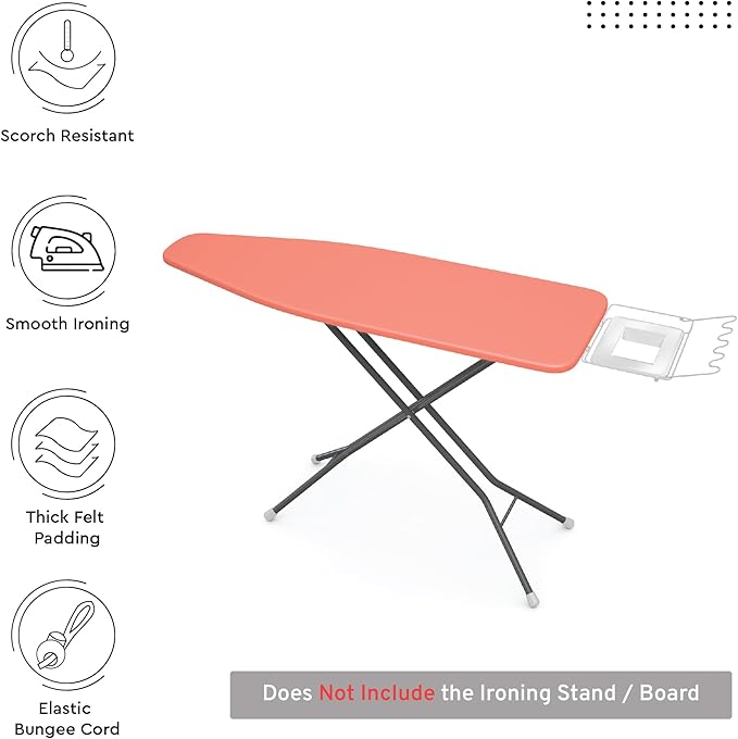 Encasa XO Ironing Board Cover and Pad 54"x15" - 4mm Felt Large Iron Board Cover - Image 2