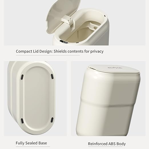 Slim Motion Sensor Trash Can for Bathroom, Automatic Compact Touchless Garbage - Image 7