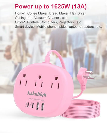 Pink Extension Cord - 10 FT Flat Extension Cord - Image 8