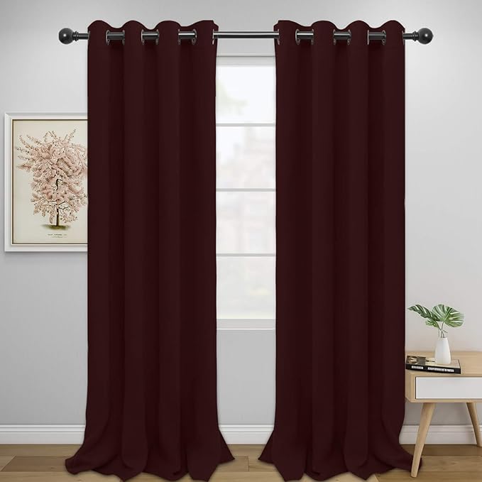 Easy-Going Blackout Curtains for Bedroom, Solid Thermal Insulated Grommet and by Easy-Going
