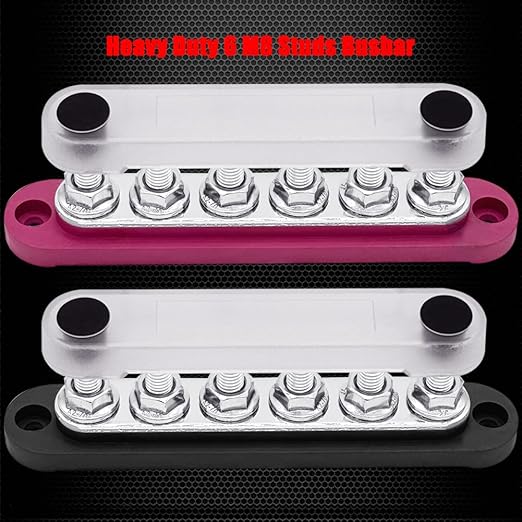 6 x M8 Studs Power Distribution Block Bus Bar 12V, Ampper 5.9" HD 200A Marine - Image 4