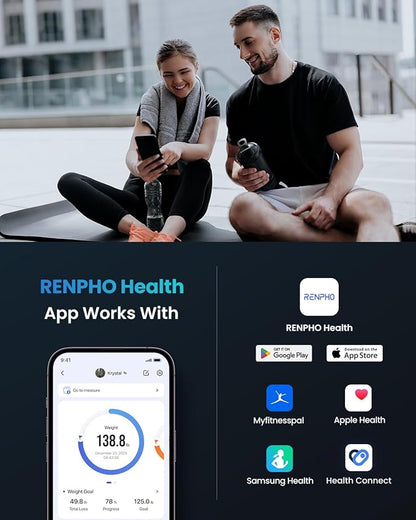 RENPHO Bluetooth Body Fat Scale, Digital Weight Scale Bathroom Smart Body - Image 4