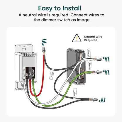 TREATLIFE Dimmer Switch with Magnetic Remote, Wireless Light Switch, Single - Image 7