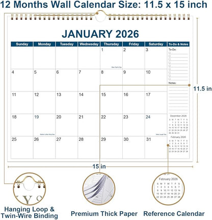Calendar 2026 - Wall Calendar from January 2026 to December 2026, 2026 Wall - Image 3