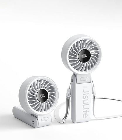 JISULIFE Handheld Fan Life7 – Ultimate Flexibility: High-Power Motor, LED by LivechillStaycool