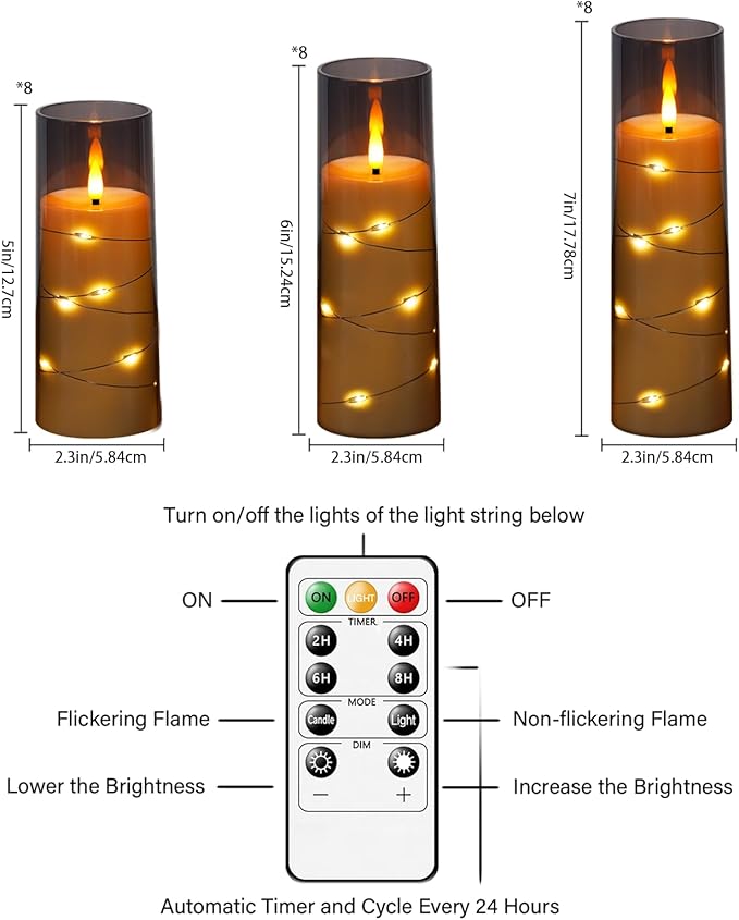 Flickering Flameless LED Candles, Battery Operated Candles 24 Pcs - Image 2
