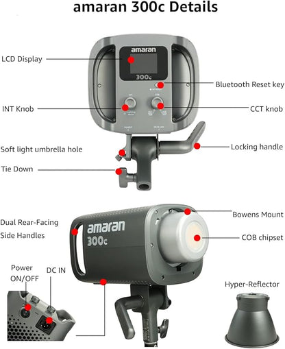 Amaran 300c RGB LED Video Light, Bowen Mount, 500K CCT - Image 4