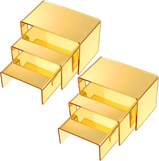 Chuangdi 2 Sets Acrylic Display Risers, Product Stand, Jewelry Display Riser by Chuangdi