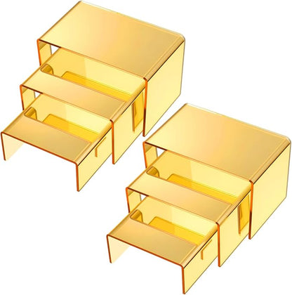 Chuangdi 2 Sets Acrylic Display Risers, Product Stand, Jewelry Display Riser by Chuangdi