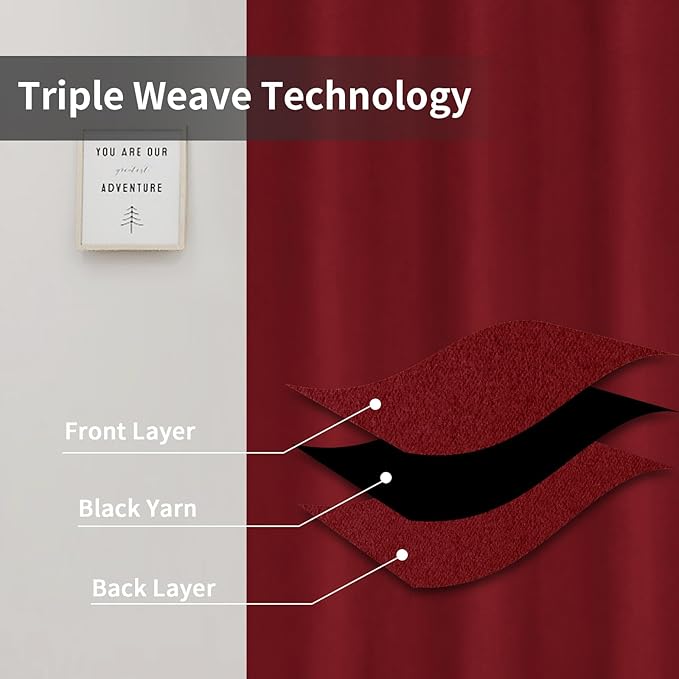 Easy-Going Blackout Curtains for Bedroom, Solid Thermal Insulated Grommet and - Image 3