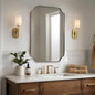 ANDY STAR Brushed Bronze Scalloped Mirror, Unique Rectangular Bathroom Mirror by ANDYSTAR