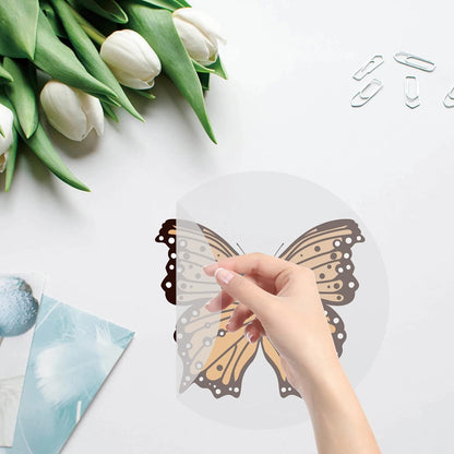 GORGECRAFT 6.3x6.3 4 Styles Spring Butterfly Vinyl Window Clings Non Adhesive Reusable Window Decals Stairway Sliding Glass Door Stickers Film to Prevent Bird Strikes for Office Bathroom