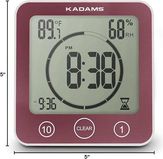 KADAMS Shower Clock Waterproof Bathroom Timer – Digital Wall Clock - Image 8