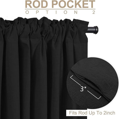 100% Blackout Shield Linen Blackout Curtains - Image 4