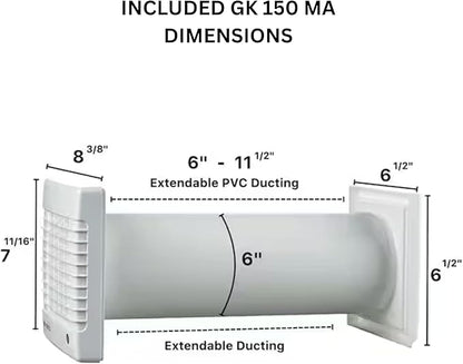 VENTS-US GK 150 MA-MV KIT – Easy to Install 6" Through The Wall Exhaust Fan - Image 6