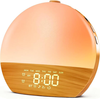 Sunrise Alarm Clock, Sound Machine, Wood Grain Dimmable Night Light by Unknown