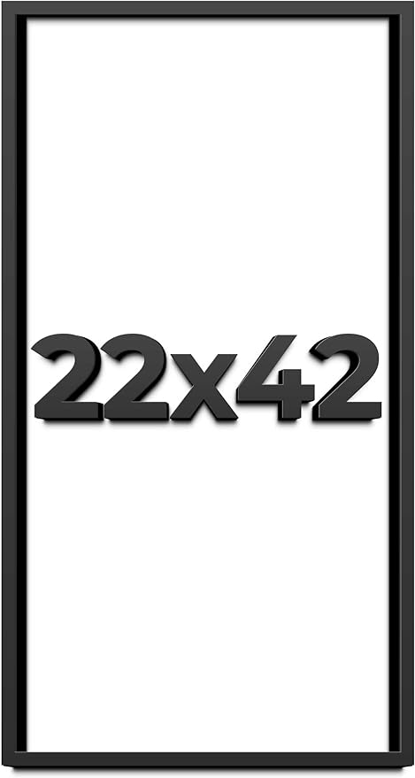 22x42 Shadow Box Frame Black | 1 Inch Deep Solid Wood Shadowbox Display Frame | by CustomPictureFrames