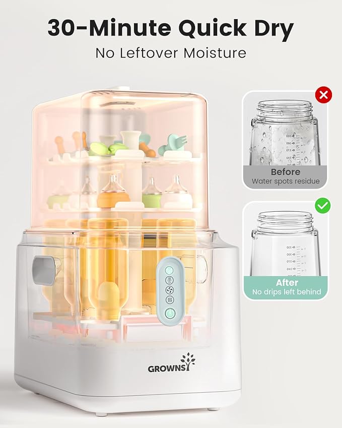Grownsy 3 Layers Large Capacity Bottle Sterilizer and Dryer, 45% Faster - Image 3