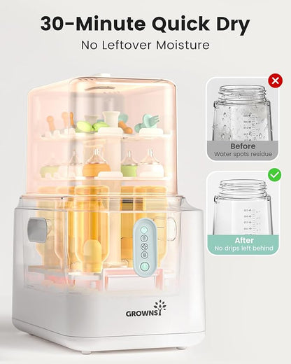Grownsy 3 Layers Large Capacity Bottle Sterilizer and Dryer, 45% Faster - Image 3