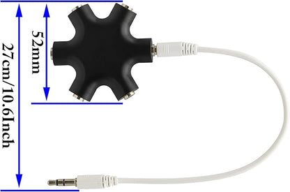zdyCGTime Headphone Splitter, 6-Port Music Sharer, 3.5mm 6 Port Female Headset - Image 3