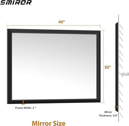 SMIROR Matte Black Bathroom Mirror - Image 5