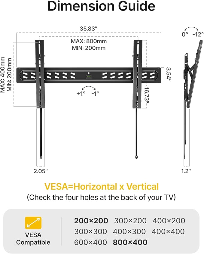 monTEK Ultra Slim Tilting TV Wall Mount Bracket - Image 8