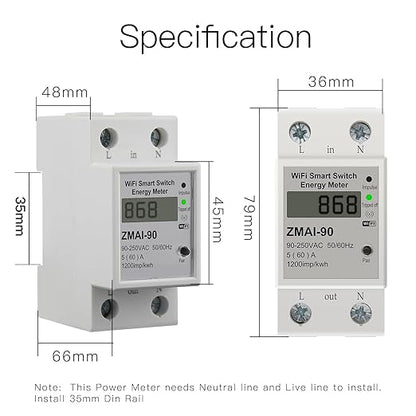 WiFi Smart Energy Monitor Switch Meter, Compatible - Image 3