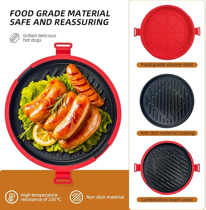 9.5inch 5-in-1 Microwave Grill Pan, Grilled Cheese, Large Toastie Sandwich Maker - Image 9