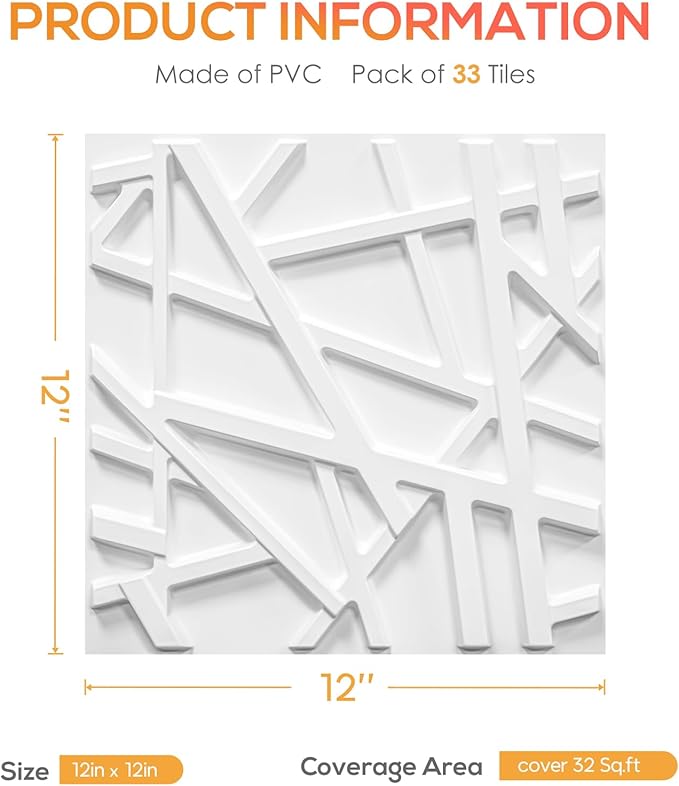LEVOWAY 33 Pack 3D Wall Panels for Interior Wall Decor, Wall Covering Panles - Image 5