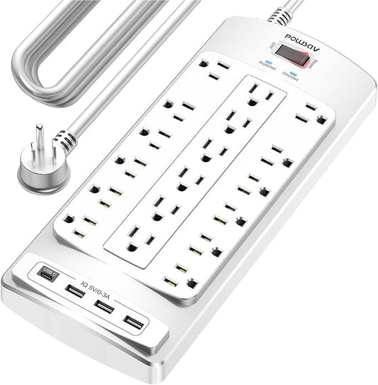 18 Outlets Surge Protector Power Strip by POWSAV
