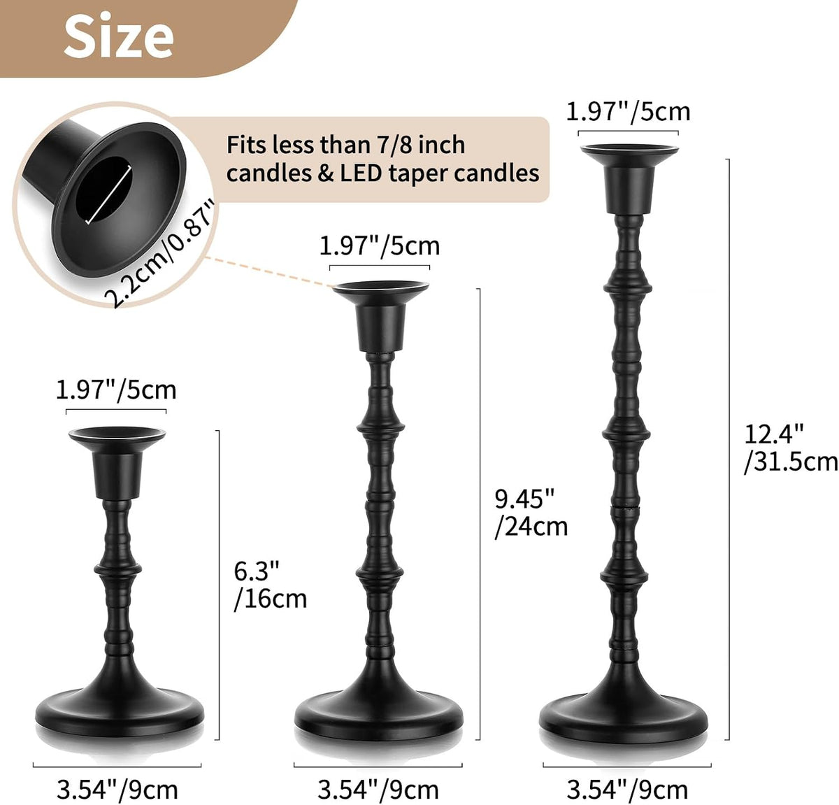 NUPTIO Halloween Candle Holder for Candlestick: Gothic Taper Candleholders