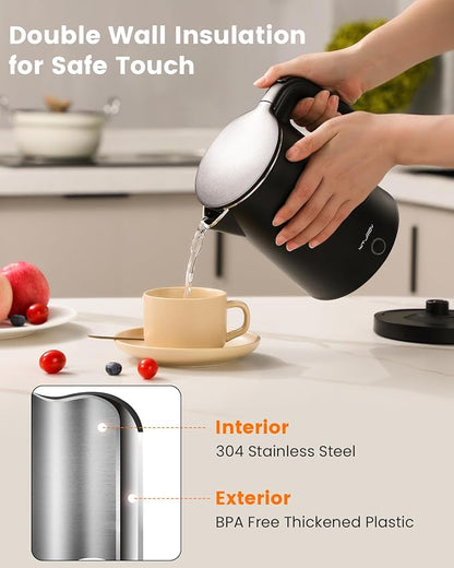 Electric Kettle Stainless Steel, 1.0L Small Water Boiler 1200W Fast Boiling - Image 2