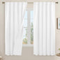 LAMIT White 100% Blackout Linen Curtains, 63 Inches Linen Textured Thermal by LAMIT
