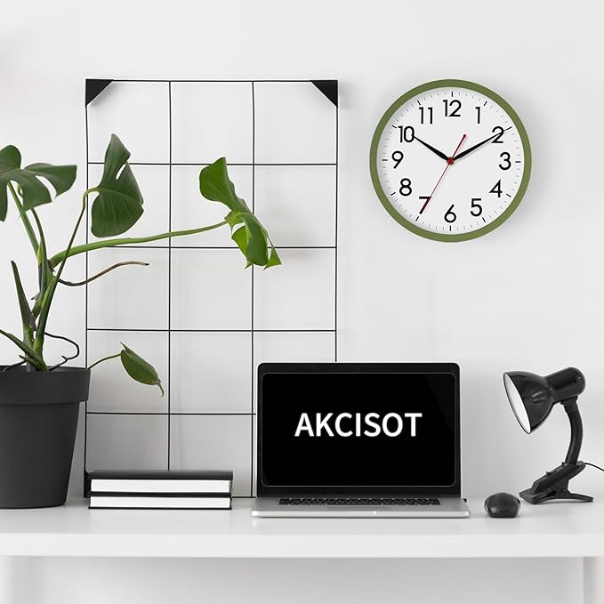 AKCISOT Wall Clock 10 Inch Silent Non-Ticking Modern Clocks Battery Operated - Image 3
