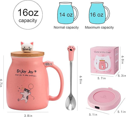 Bsigo Cute Cat Mug Set with Electric Smart Mug Warmer - Image 6