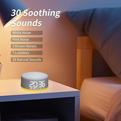 Sound Machine Alarm Clock Brown Noise White Noise Machine Night Light - Image 3