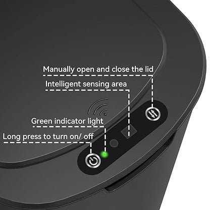 5 Gallon Motion Sensor Bathroom Trash Can Automatic Garbage Cans - Image 4